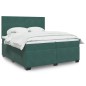 vidaXL Boxspringbett mit Matratze Dunkelgrün 200x200 cm Samt vidaXL Boxspringbett mit Matratze Dunkelgrün 200x200 cm Samt