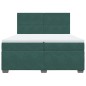 vidaXL Boxspringbett mit Matratze Dunkelgrün 200x200 cm Samt vidaXL Boxspringbett mit Matratze Dunkelgrün 200x200 cm Samt