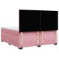vidaXL Boxspringbett mit Matratze Rosa 200x200 cm Samt vidaXL Boxspringbett mit Matratze Rosa 200x200 cm Samt