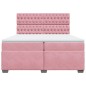 vidaXL Boxspringbett mit Matratze Rosa 200x200 cm Samt