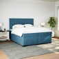 vidaXL Boxspringbett mit Matratze Blau 200x200 cm Samt vidaXL Boxspringbett mit Matratze Blau 200x200 cm Samt