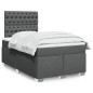 vidaXL Boxspringbett mit Matratze Dunkelgrau 120x200 cm Stoff vidaXL Boxspringbett mit Matratze Dunkelgrau 120x200 cm Stoff