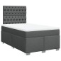 vidaXL Boxspringbett mit Matratze Dunkelgrau 120x200 cm Stoff vidaXL Boxspringbett mit Matratze Dunkelgrau 120x200 cm Stoff