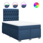 vidaXL Boxspringbett mit Matratze Blau 120x190 cm Stoff vidaXL Boxspringbett mit Matratze Blau 120x190 cm Stoff