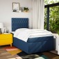 vidaXL Boxspringbett mit Matratze Blau 120x190 cm Stoff vidaXL Boxspringbett mit Matratze Blau 120x190 cm Stoff