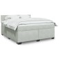 vidaXL Boxspringbett mit Matratze Hellgrau 180x200 cm Samt vidaXL Boxspringbett mit Matratze Hellgrau 180x200 cm Samt