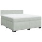 vidaXL Boxspringbett mit Matratze Hellgrau 180x200 cm Samt vidaXL Boxspringbett mit Matratze Hellgrau 180x200 cm Samt