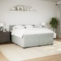 vidaXL Boxspringbett mit Matratze Hellgrau 180x200 cm Samt vidaXL Boxspringbett mit Matratze Hellgrau 180x200 cm Samt