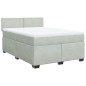 vidaXL Boxspringbett mit Matratze Hellgrau 140x200 cm Samt vidaXL Boxspringbett mit Matratze Hellgrau 140x200 cm Samt
