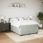 vidaXL Boxspringbett mit Matratze Hellgrau 140x200 cm Samt vidaXL Boxspringbett mit Matratze Hellgrau 140x200 cm Samt