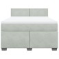 vidaXL Boxspringbett mit Matratze Hellgrau 140x200 cm Samt vidaXL Boxspringbett mit Matratze Hellgrau 140x200 cm Samt