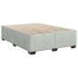 vidaXL Boxspringbett mit Matratze Hellgrau 140x200 cm Samt vidaXL Boxspringbett mit Matratze Hellgrau 140x200 cm Samt