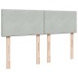 vidaXL Boxspringbett mit Matratze Hellgrau 140x200 cm Samt vidaXL Boxspringbett mit Matratze Hellgrau 140x200 cm Samt