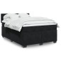 vidaXL Boxspringbett mit Matratze Schwarz 140x200 cm Samt vidaXL Boxspringbett mit Matratze Schwarz 140x200 cm Samt