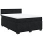 vidaXL Boxspringbett mit Matratze Schwarz 140x200 cm Samt vidaXL Boxspringbett mit Matratze Schwarz 140x200 cm Samt
