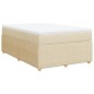 vidaXL Boxspringbett mit Matratze Creme 120x190 cm Stoff vidaXL Boxspringbett mit Matratze Creme 120x190 cm Stoff
