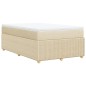 vidaXL Boxspringbett mit Matratze Creme 120x190 cm Stoff vidaXL Boxspringbett mit Matratze Creme 120x190 cm Stoff
