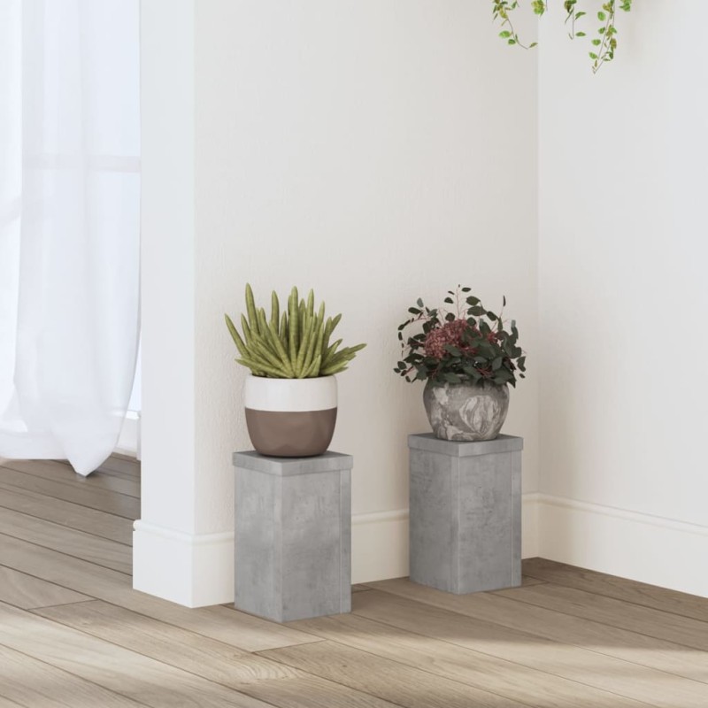 vidaXL Pflanzenständer 2 Stk. Betongrau 10x10x18 cm Holzwerkstoff vidaXL Pflanzenständer 2 Stk. Betongrau 10x10x18 cm Holzwerkstoff