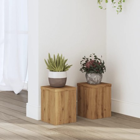 vidaXL Pflanzenständer 2 Stk. Artisan-Eiche 15x15x20 cm Holzwerkstoff