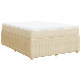 vidaXL Boxspringbett mit Matratze Creme 140x200 cm Stoff
