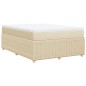 vidaXL Boxspringbett mit Matratze Creme 140x200 cm Stoff vidaXL Boxspringbett mit Matratze Creme 140x200 cm Stoff