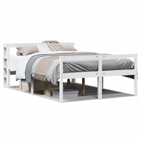 vidaXL Seniorenbett mit Kopfteil ohne Matratze Weiß 150x200 cm