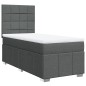 vidaXL Boxspringbett mit Matratze Dunkelgrau 100x200 cm Stoff vidaXL Boxspringbett mit Matratze Dunkelgrau 100x200 cm Stoff