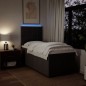 vidaXL Boxspringbett mit Matratze Dunkelbraun 100x200 cm Stoff vidaXL Boxspringbett mit Matratze Dunkelbraun 100x200 cm Stoff