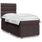 vidaXL Boxspringbett mit Matratze Dunkelbraun 100x200 cm Stoff vidaXL Boxspringbett mit Matratze Dunkelbraun 100x200 cm Stoff