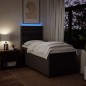 vidaXL Boxspringbett mit Matratze Dunkelbraun 100x200 cm Stoff vidaXL Boxspringbett mit Matratze Dunkelbraun 100x200 cm Stoff