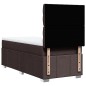 vidaXL Boxspringbett mit Matratze Dunkelbraun 100x200 cm Stoff vidaXL Boxspringbett mit Matratze Dunkelbraun 100x200 cm Stoff
