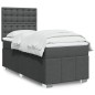 vidaXL Boxspringbett mit Matratze Dunkelgrau 100x200 cm Stoff vidaXL Boxspringbett mit Matratze Dunkelgrau 100x200 cm Stoff