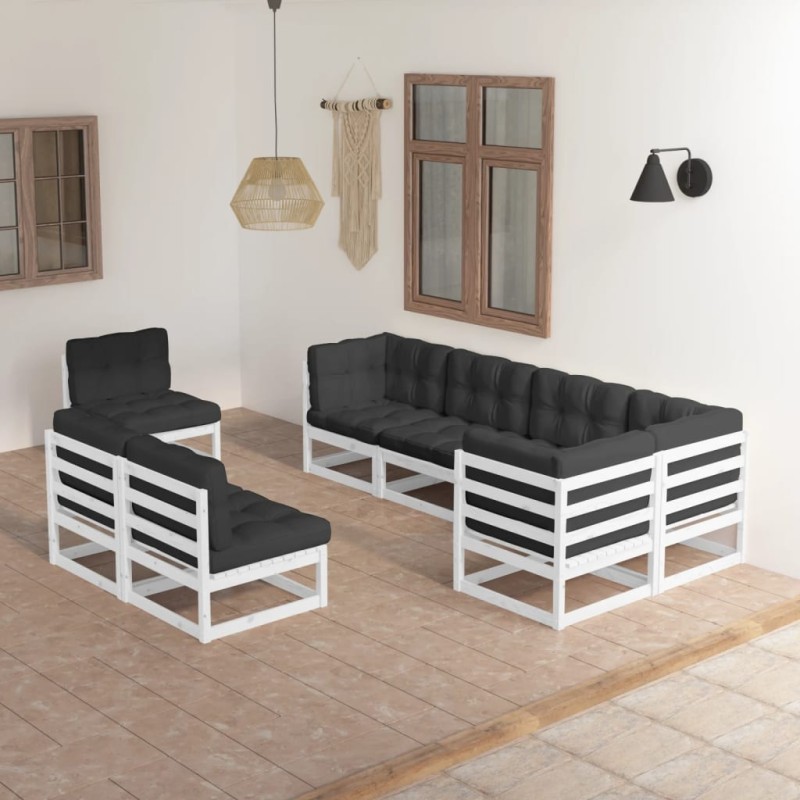 8-tlg. Garten-Lounge-Set mit Kissen Kiefer Massivholz 8-tlg. Garten-Lounge-Set mit Kissen Kiefer Massivholz
