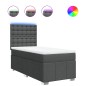 vidaXL Boxspringbett mit Matratze Dunkelgrau 100x200 cm Stoff vidaXL Boxspringbett mit Matratze Dunkelgrau 100x200 cm Stoff