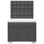 vidaXL Boxspringbett mit Matratze Dunkelgrau 100x200 cm Stoff vidaXL Boxspringbett mit Matratze Dunkelgrau 100x200 cm Stoff