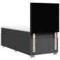 vidaXL Boxspringbett mit Matratze Dunkelgrau 100x200 cm Stoff vidaXL Boxspringbett mit Matratze Dunkelgrau 100x200 cm Stoff