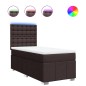 vidaXL Boxspringbett mit Matratze Dunkelbraun 100x200 cm Stoff vidaXL Boxspringbett mit Matratze Dunkelbraun 100x200 cm Stoff