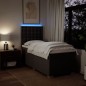 vidaXL Boxspringbett mit Matratze Dunkelbraun 100x200 cm Stoff vidaXL Boxspringbett mit Matratze Dunkelbraun 100x200 cm Stoff