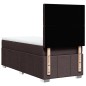 vidaXL Boxspringbett mit Matratze Dunkelbraun 100x200 cm Stoff vidaXL Boxspringbett mit Matratze Dunkelbraun 100x200 cm Stoff
