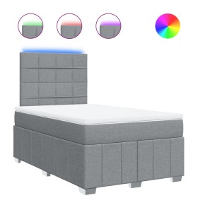 vidaXL Boxspringbett mit Matratze Hellgrau 120x190 cm Stoff