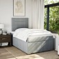 vidaXL Boxspringbett mit Matratze Hellgrau 120x190 cm Stoff vidaXL Boxspringbett mit Matratze Hellgrau 120x190 cm Stoff