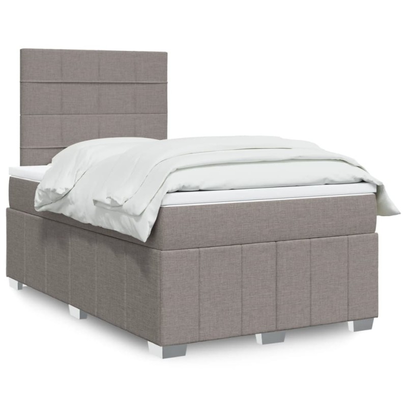 vidaXL Boxspringbett mit Matratze Taupe 120x190 cm Stoff vidaXL Boxspringbett mit Matratze Taupe 120x190 cm Stoff