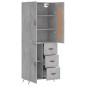 Highboard Betongrau 69,5x34x180 cm Holzwerkstoff Highboard Betongrau 69,5x34x180 cm Holzwerkstoff