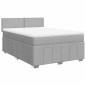 vidaXL Boxspringbett mit Matratze Hellgrau 140x200 cm Stoff vidaXL Boxspringbett mit Matratze Hellgrau 140x200 cm Stoff