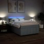 vidaXL Boxspringbett mit Matratze Hellgrau 140x200 cm Stoff vidaXL Boxspringbett mit Matratze Hellgrau 140x200 cm Stoff