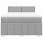 vidaXL Boxspringbett mit Matratze Hellgrau 140x200 cm Stoff vidaXL Boxspringbett mit Matratze Hellgrau 140x200 cm Stoff