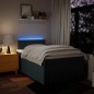 vidaXL Boxspringbett mit Matratze Blau 120x190 cm Stoff vidaXL Boxspringbett mit Matratze Blau 120x190 cm Stoff