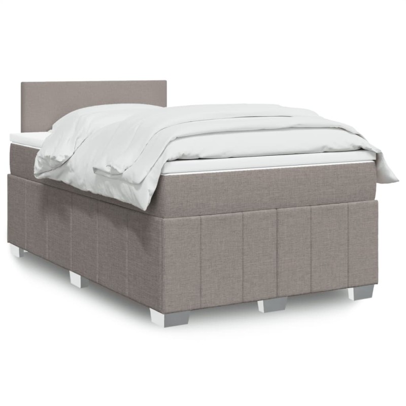 vidaXL Boxspringbett mit Matratze Taupe 120x190 cm Stoff vidaXL Boxspringbett mit Matratze Taupe 120x190 cm Stoff