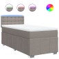 vidaXL Boxspringbett mit Matratze Taupe 100x200 cm Stoff vidaXL Boxspringbett mit Matratze Taupe 100x200 cm Stoff