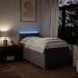 vidaXL Boxspringbett mit Matratze Taupe 100x200 cm Stoff vidaXL Boxspringbett mit Matratze Taupe 100x200 cm Stoff